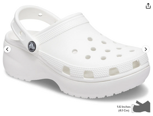 CROCS CLASSIC PLATFORM CLOG ADULT WHITE [Sz:W9]