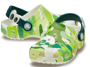 CROCS CLASSIC CLOG KIDS T GLOW SLIME MONSTERS GREEN [Sz:C6]