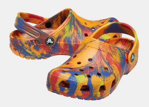 CROCS CLASSIC CLOG TODDLER MARBLED ORANGE ZING MULTI [Sz:C9]