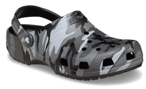 CROCS CLASSIC CLOG ADULT CAMO BLACK/SLATE GREY [Sz:M9W11]