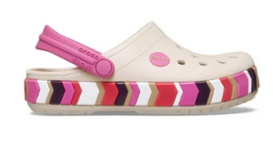 CROCS CLASSIC CLOG KIDS CROCBAND CHEVRON FRAPPE ROSE [Sz:C12]