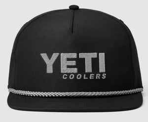 YETI FLAT BRIM HAT BLACK [Cl:BLACK]