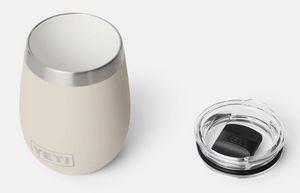 YETI RAMBLER 10OZ WINE TUMBLER WITH MAGSLIDER LID CERAMIC LINING CAPE TAUPE