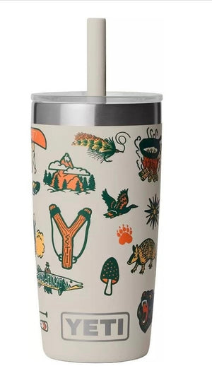 YETI RAMBLER JR 10OZ TUMBLER WITH SILICONE STRAW LID LIMITED EDITION CAPE SUMMER CAMP