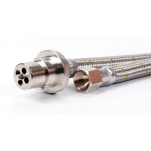 COMPANION 1200MM BAYONET - 1/4"BSPF BRAIDED GAS HOSE 