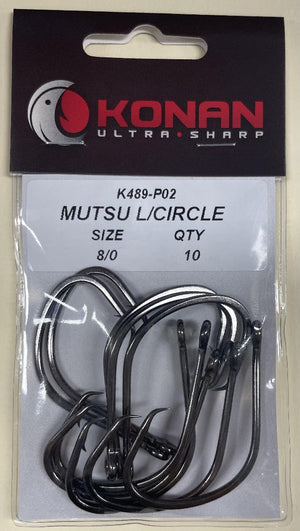 KONAN BLACK L/CIRCLE HOOK [Sz:8/0]