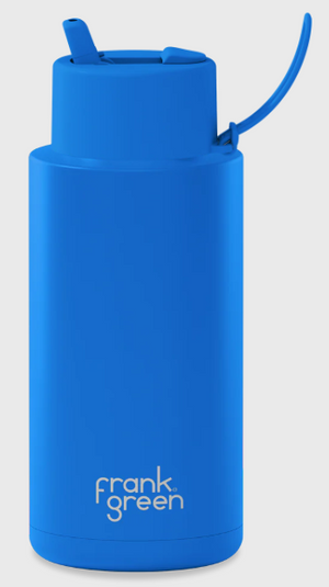 FRANK GREEN 34OZ STAINLESS STEEL CERAMIC BOTTLE WITH STRAW LID [Cl:BLUE LAGOON]